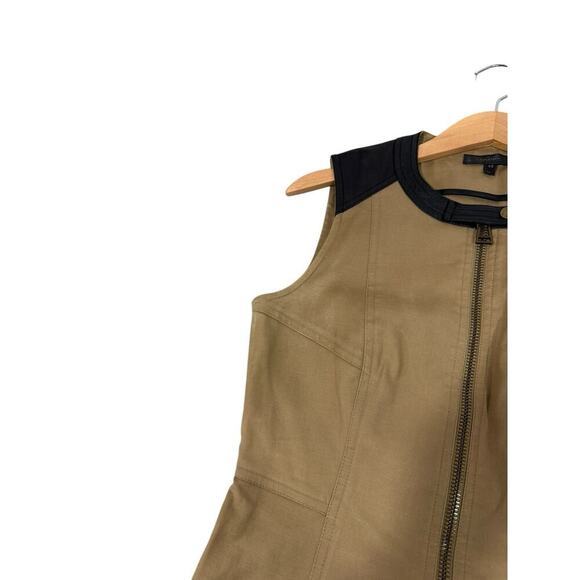 Belstaff Cotton Dress With Leather Trim Size Made In Italy Small 4-6 42 READ - Picture 12 of 15